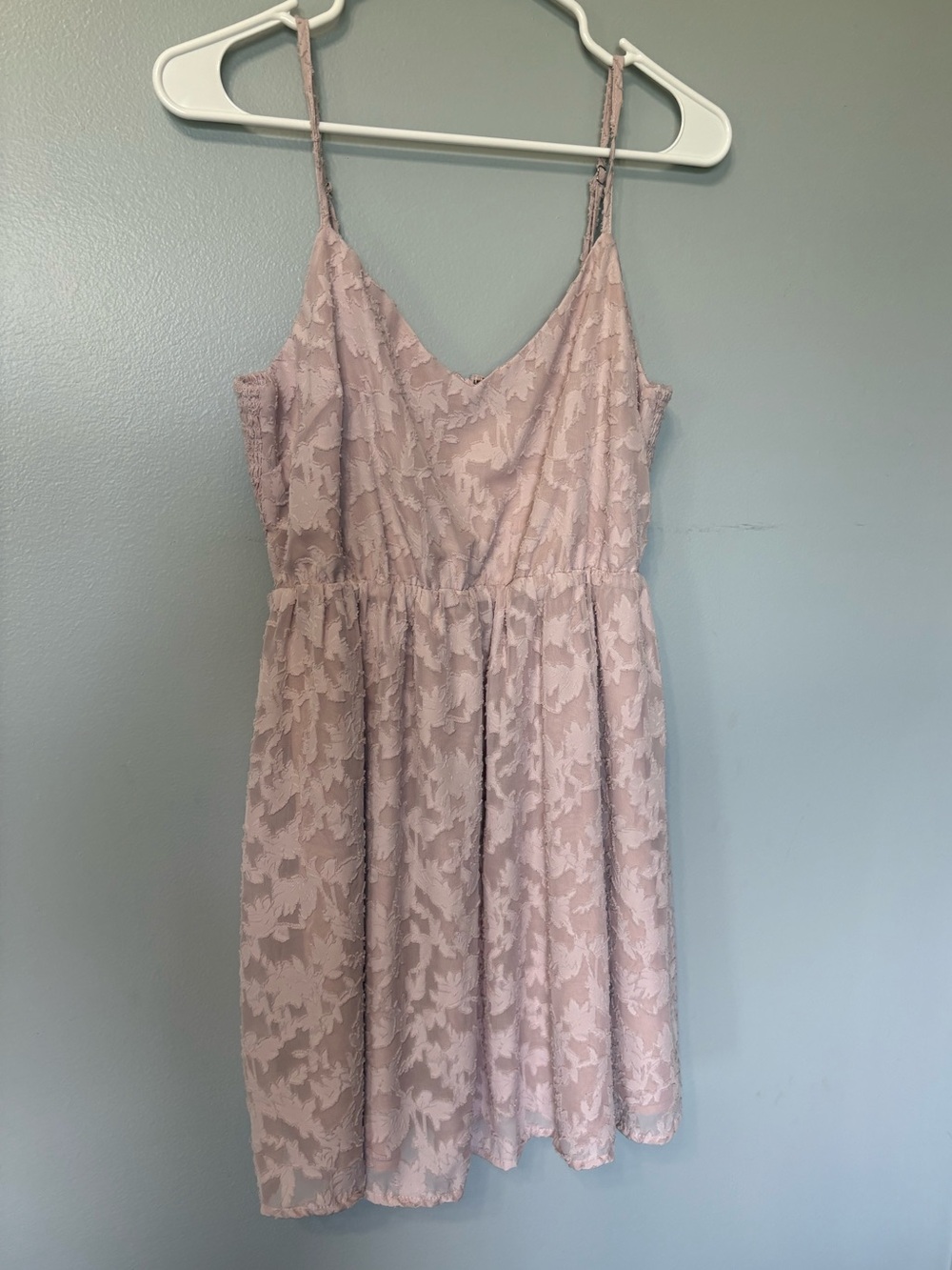 Lulus Lace Overlay Spaghetti Strap Dress in Dusty Rose